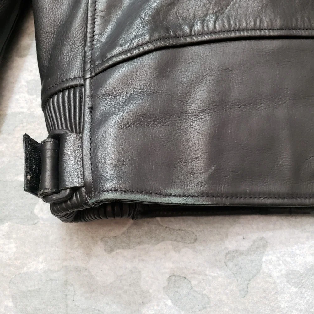 Xpert Performance Gear Jacket Mens Small Black Leather Full‎ Zip